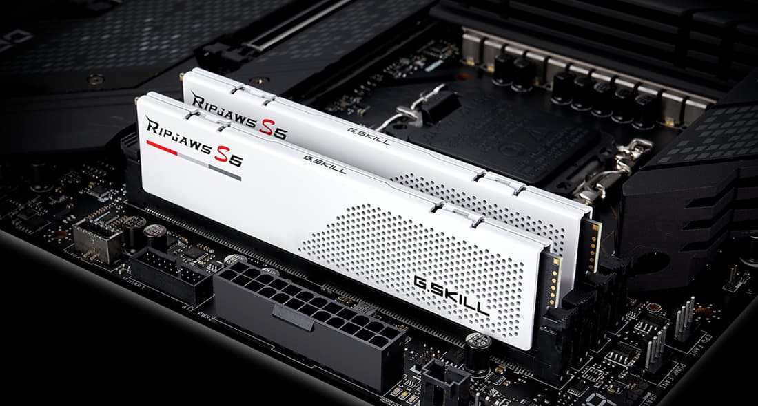 Memorie Ripjaws S5 XMP 3.0 White 64GB, DDR5-5600Mhz, CL30, Dual Channel "F5-5600J3036D32GX2-RS5W" — miniatură