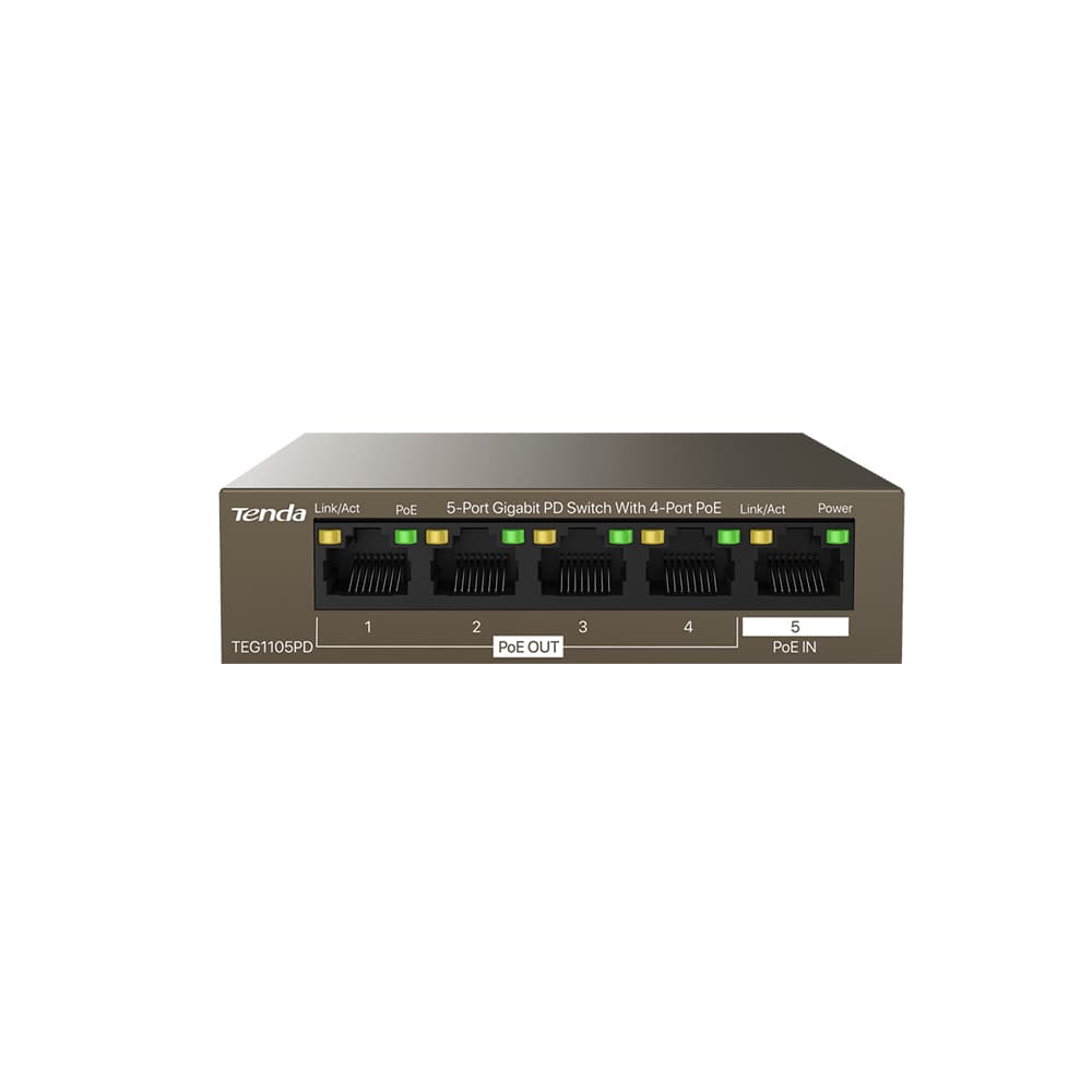 SWITCH IP-COM, Unmanaged L2 Gigabit Ethernet, alimentat prin PoE+ IEEE 802.3af, metalic "G1105PD"
