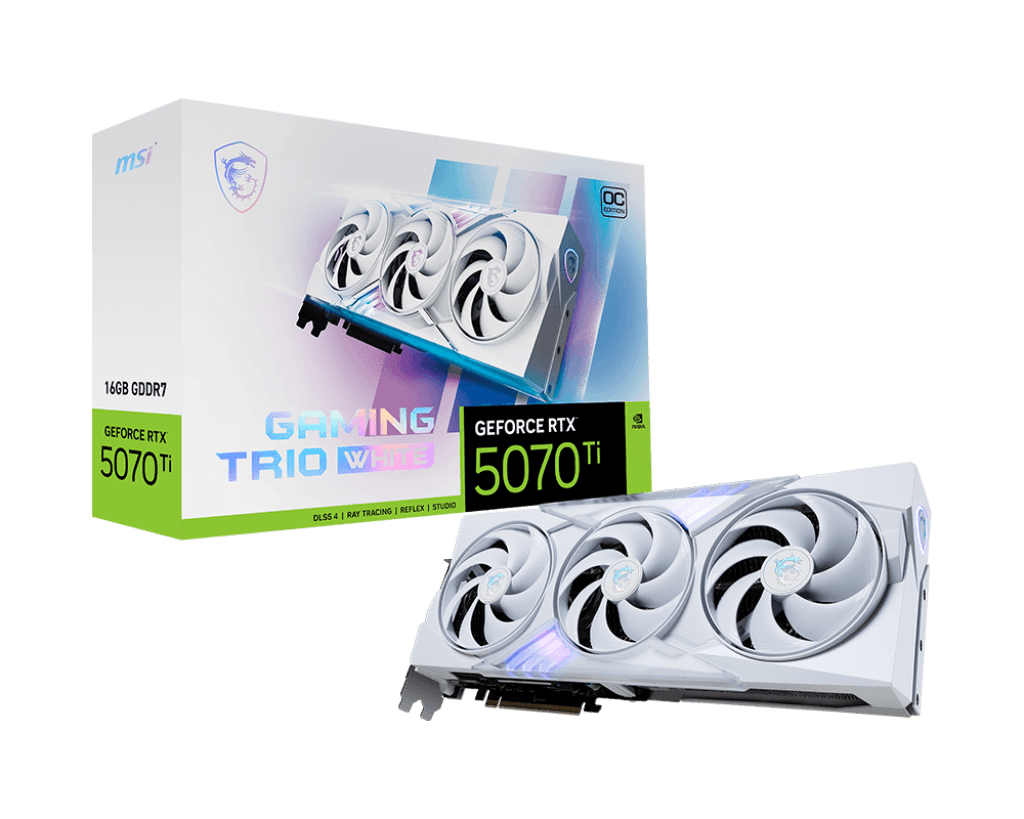 MSI GeForce RTX 5070 Ti 16G GAMING TRIO OC WHITE "GeForce RTX 5070 Ti 16G GAMING TRIO OC WHITE" — miniatură