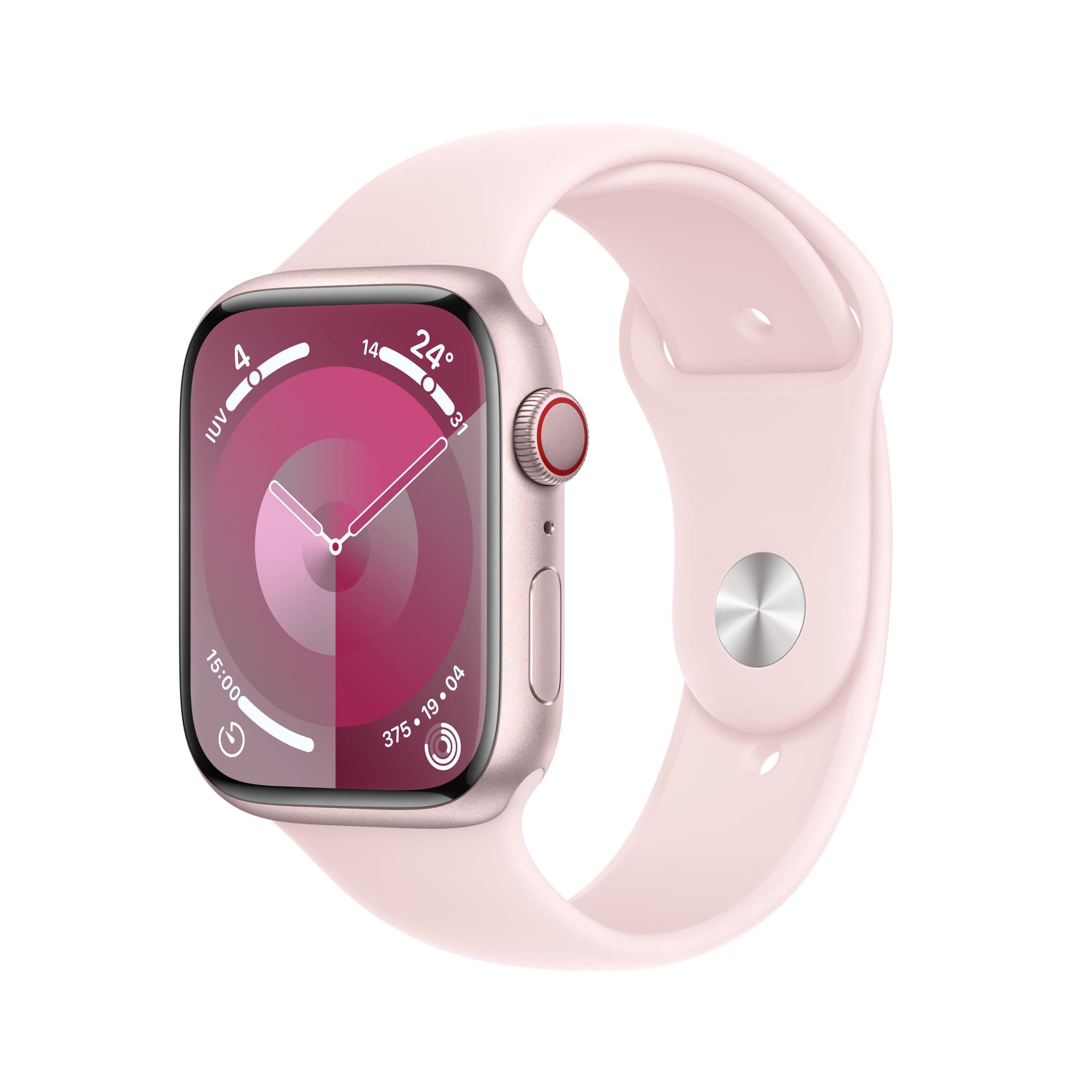 Smartwatch Watch Series 9 LTE 45mm Pink Aluminium Case with Sport Band M/L Light Pink "MRML3"
