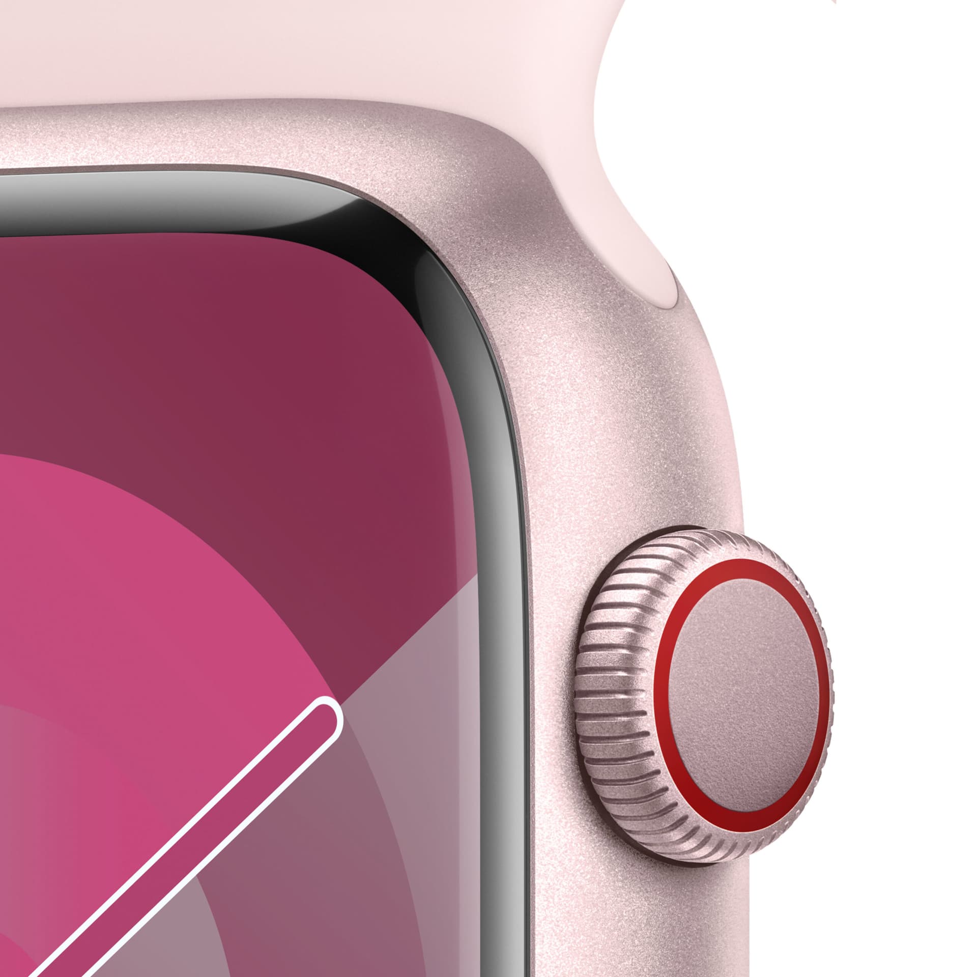 Smartwatch Watch Series 9 LTE 45mm Pink Aluminium Case with Sport Band M/L Light Pink "MRML3" — miniatură