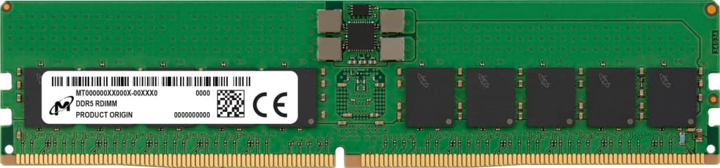 Micron DDR5 RDIMM 32GB 1Rx4 4800 CL40 (16Gbit) (Single Pack) "MTC20F1045S1RC48BR"