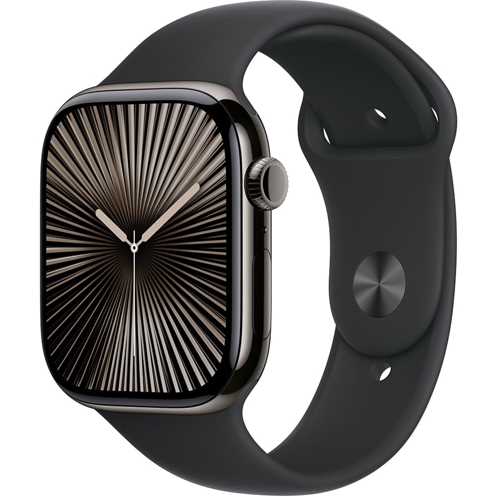 Watch Series 10, 46mm Carcasa Titanium Slate, Black Sport Band - S/M, GPS + Cellular "MWYD3QC/A"