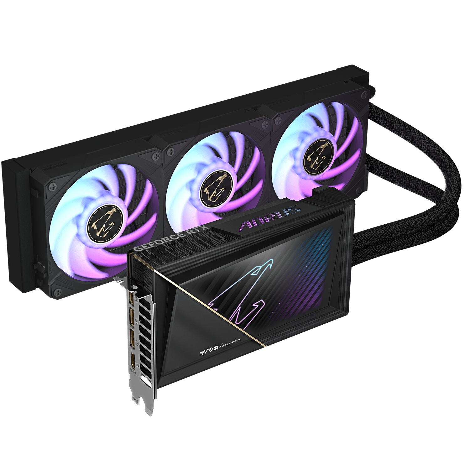 GIGABYTE AORUS GeForce RTX 5080 XTREME WATERFORCE 16G, GDDR7, 256 bit, Negru "N5080AORUSX W-16GD" — miniatură