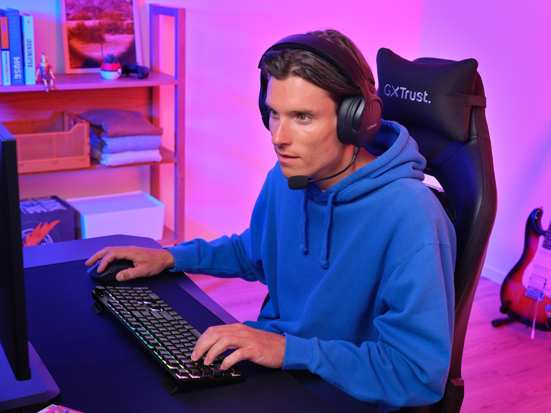 Tastatura Mecanica Gaming Trust GXT 868 Torix, Wireless, Negru — miniatură