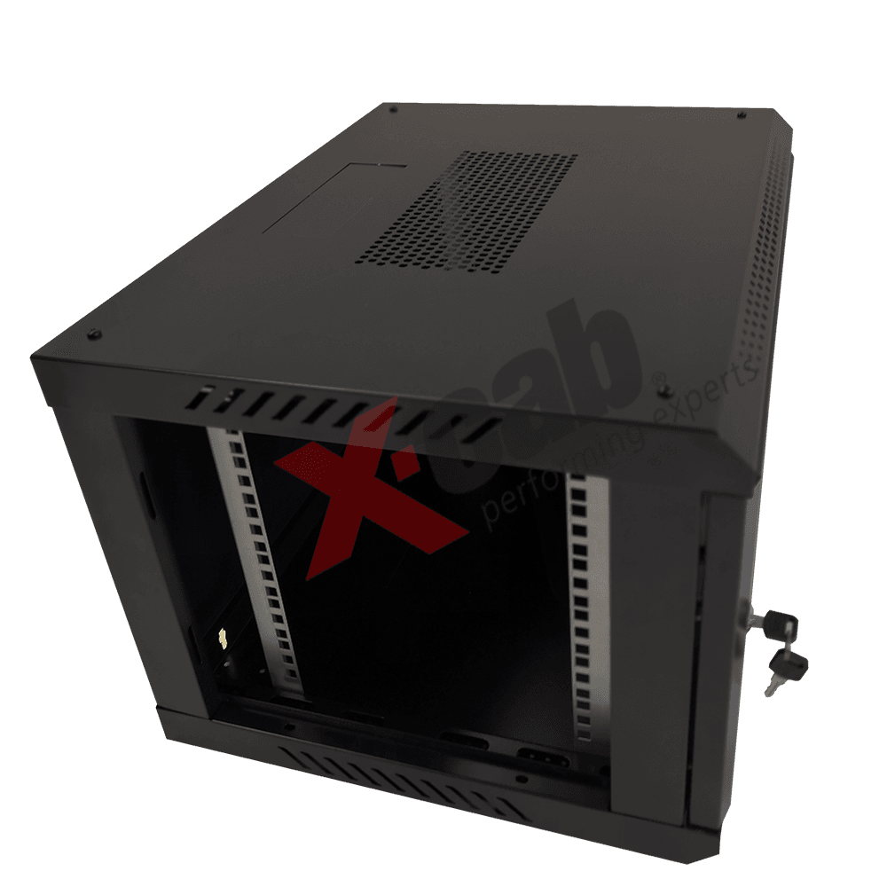 Cabinet metalic de perete 19", tip rack wallmount, 9U 600x600 mm, Xcab S Negru "Xcab-9U60S.9004" — miniatură