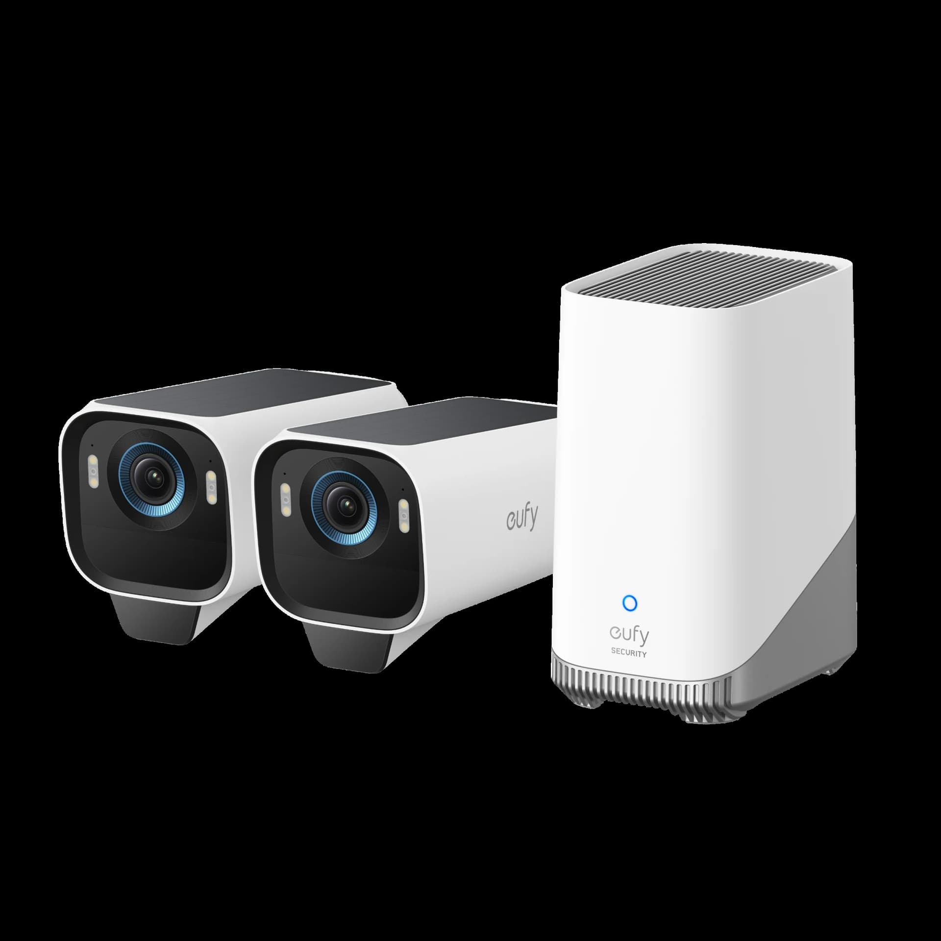 Sistem supraveghere 2+1 Anker "eufyCam S3 Pro", 4K, Wi-Fi 2.4 GHz, bullet, wireless, 16GB EMMC + 16TB extern, exterior, panou solar, AI, color night vision, detectie miscare, IP67, HomeBase S380, "T88923W1" - 0194644293871