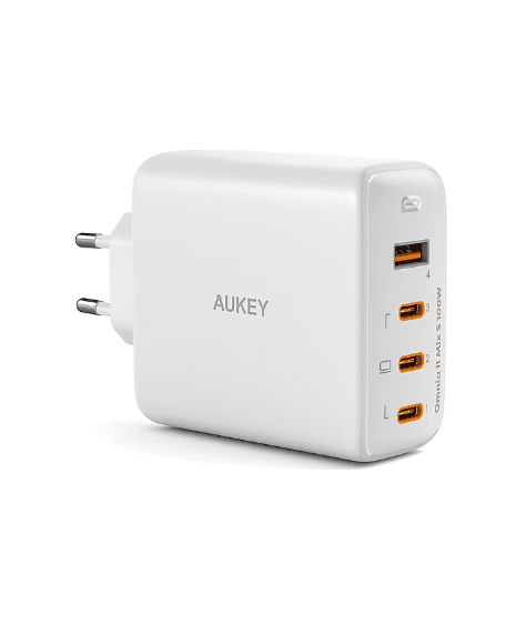 Alimentator retea Aukey, PA-B7S WH, 100W, fast charge, 3 x USB-C, 1 x USB-A, alb, "EU001-LLTSEUN1040956" - 689323785568