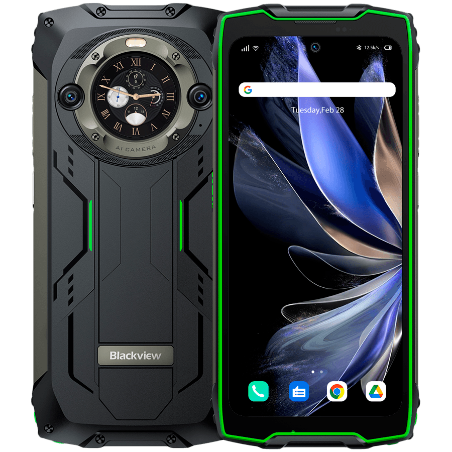 Blackview Rugged BV9300Pro LTE 6.7" FHD+IPS 1080x2388 120Hz 12GB+256GB Front 32MP Rear 64MP+8MP IP68/IP69K Waterproof 15080mAh NO Charger Android 13 up to 15 Green "BV9300PRO12_GR_EU"
