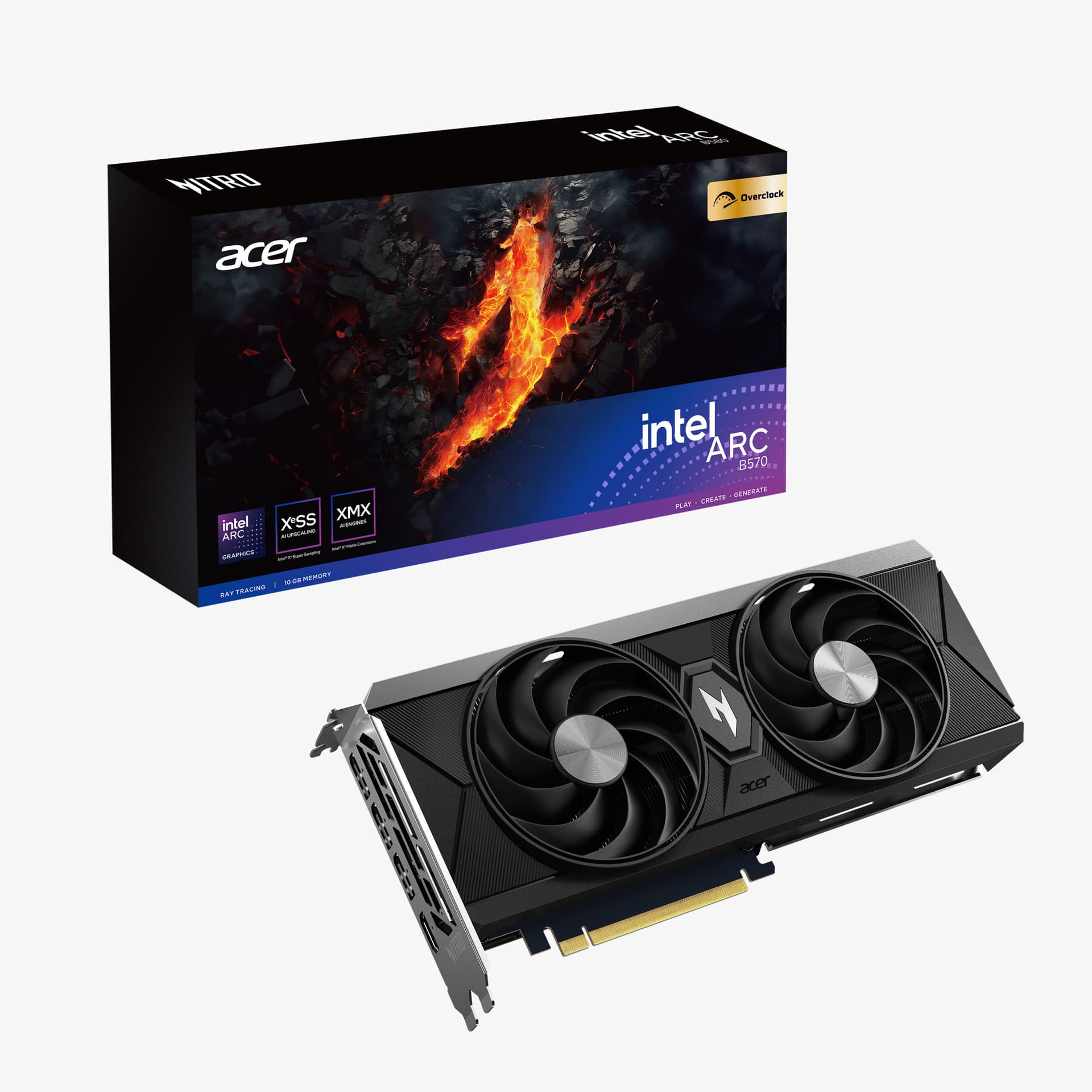 Placa video VGA Nitro INTEL B570 10G OC "DP.Z4CWW.P01"