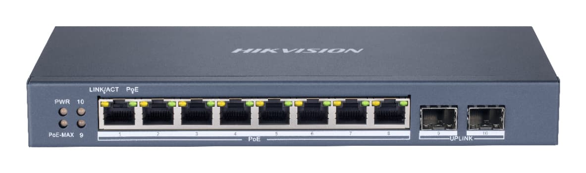 SWITCH GIGABIT 8PORTURI 8XPOE "DS-3E1510P-EI"