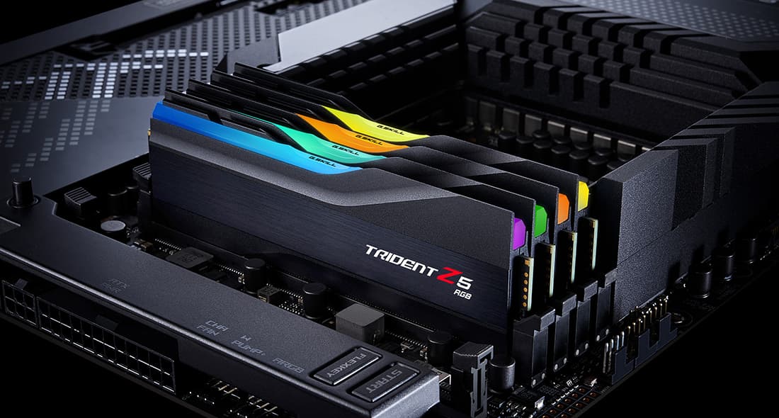Memorie Trident Z5 RGB XMP 3.0 Black 64GB, DDR5-5600Mhz, CL28, Dual Channel "F5-5600J2834F32GX2-TZ5RK" — miniatură