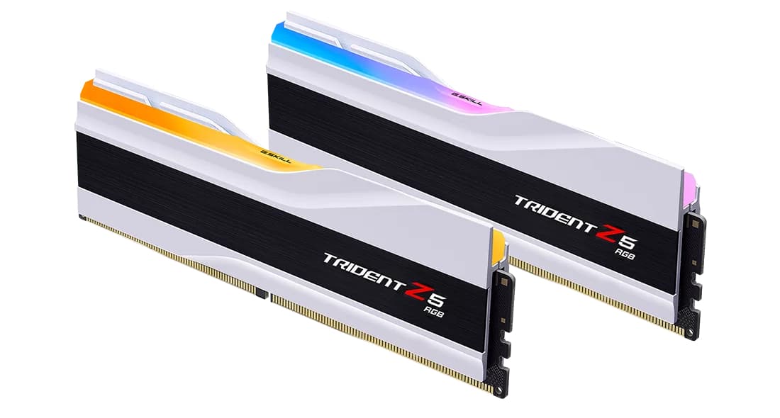 Memorie G.Skill DDR5 - 64GB - 6000 - CL - 34 (2x 32 GB) dual kit, RAM (white, F5-6000J3636F32GX2-TZ5RW, Trident Z5 RGB, INTEL XMP) "F5-6000J3636F32GX2-TZ5RW"