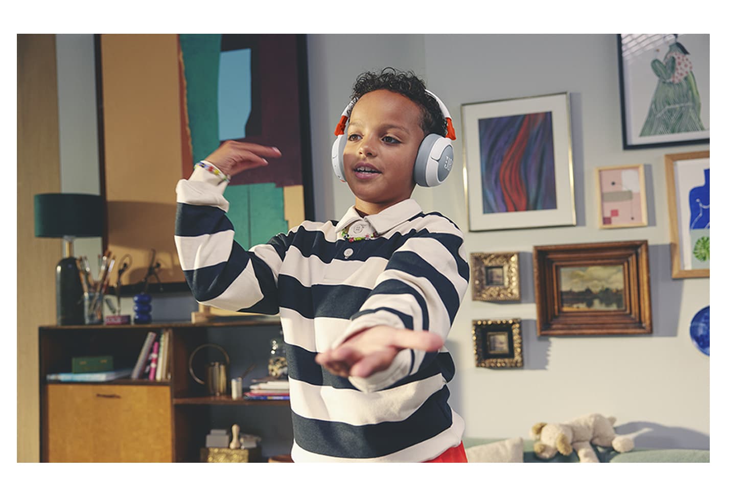 JR470NC Bluetooth 5.3 Wireless On-Ear pentru copii Alb "JBL-JR470NC-WHT" — miniatură