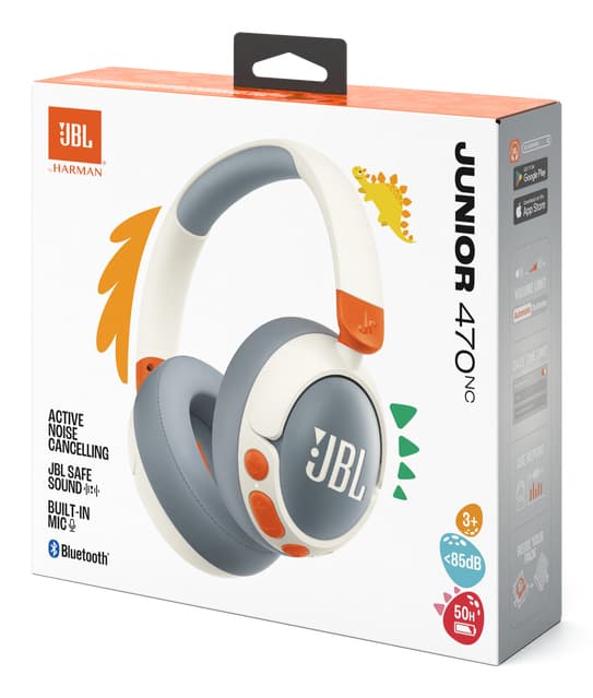 JR470NC Bluetooth 5.3 Wireless On-Ear pentru copii Alb "JBL-JR470NC-WHT" — miniatură