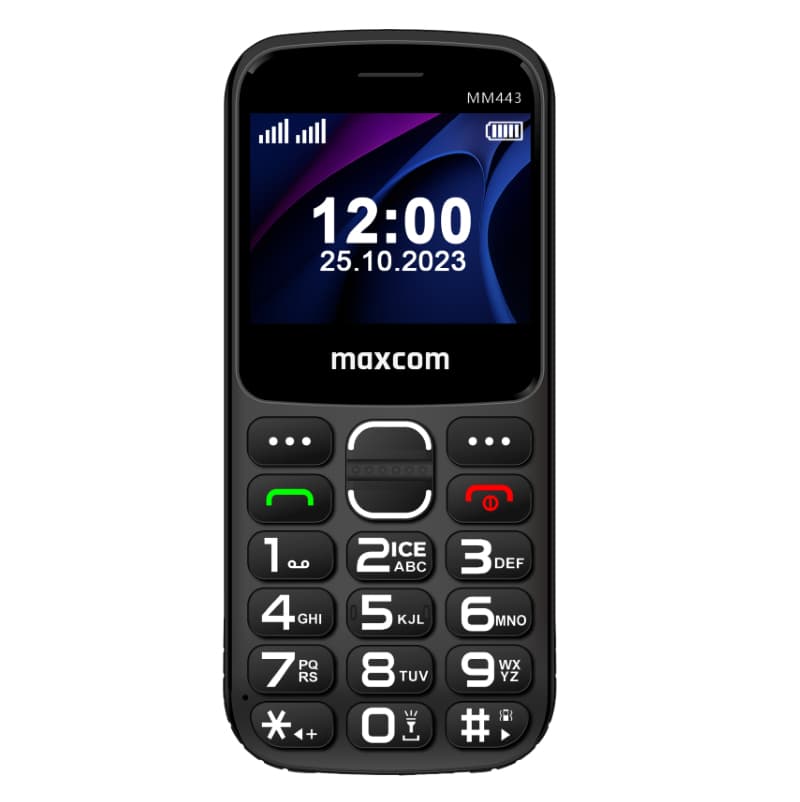 Telefon mobil MM443 Comfort 4G, Dual SIM, Black + Loading Stand "MM443 Black" — miniatură