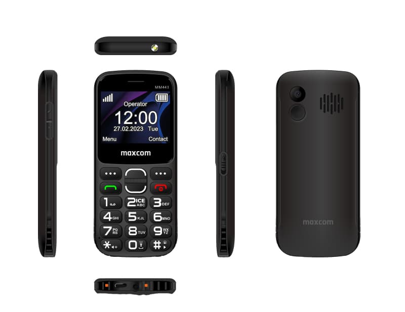Telefon mobil MM443 Comfort 4G, Dual SIM, Black + Loading Stand "MM443 Black" — miniatură