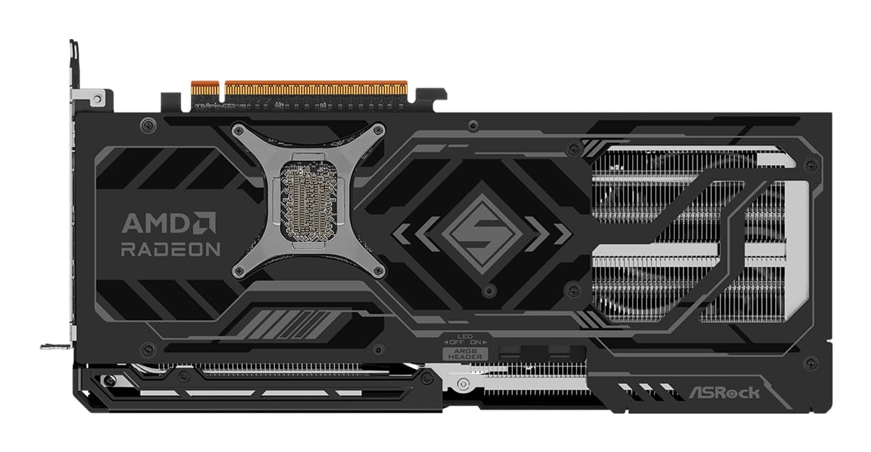 Placa video Asrock "AMD Radeon RX 9070 XT Steel Legend Dark", 16GB GDDR6, 256 bit, PCI-E 5.0, rez. Max 7680 x 4320, 3 x DisplayPort 2.1a, 1 x HDMI 2.1b, racire activa 3 x fan, "RX9070XT SLD 16GO" — miniatură