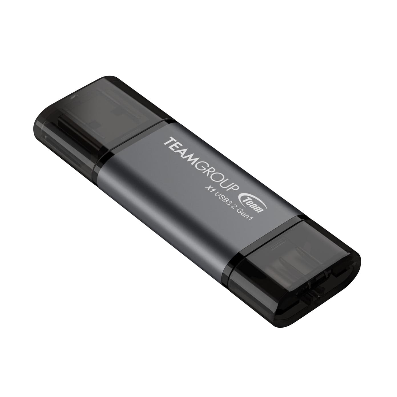 MEMORIE USB 3.2 / USB Type-C 3.1 TEAMGROUP X1, 128 GB, plastic, gri "TX13128GC01" — miniatură