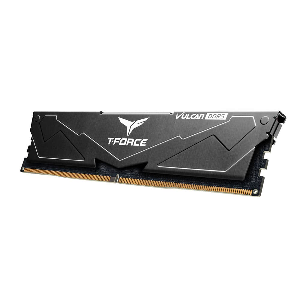 MEMORIE DDR TEAMGROUP T-FORCE VULCAN DDR5 Gaming 32GB frecventa 6000 Mhz (kit 2 x 16GB) CL38, radiator, retail, negru "FLBD532G6000HC38ADC01" — miniatură