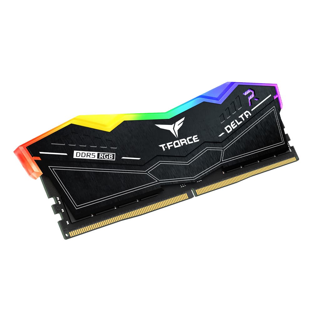 MEMORIE DDR TEAMGROUP T-FORCE DELTA RGB DDR5 Gaming 32GB frecventa 7200 Mhz (kit 2 x 16GB) CL34, radiator, retail, negru "FF3D532G7200HC34ADC01" — miniatură