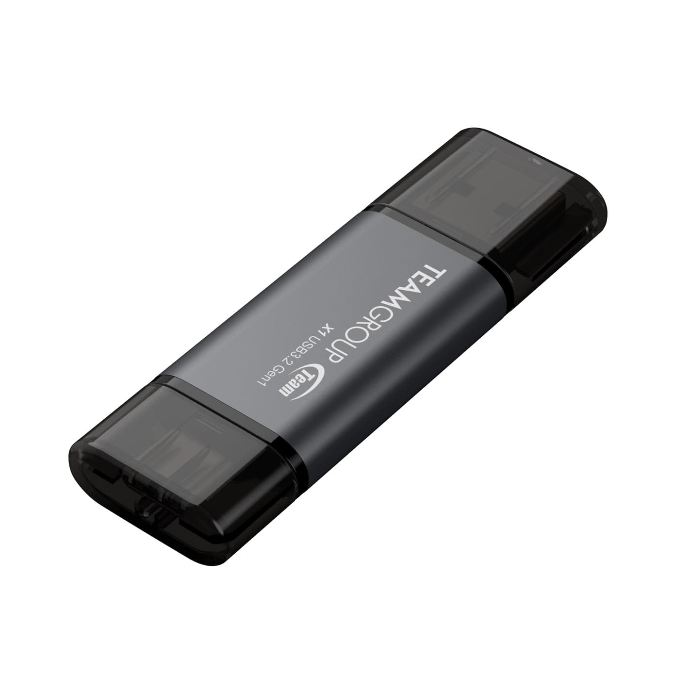 MEMORIE USB 3.2 / USB Type-C 3.1 TEAMGROUP X1, 64 GB, plastic, gri "TX1364GC01" — miniatură