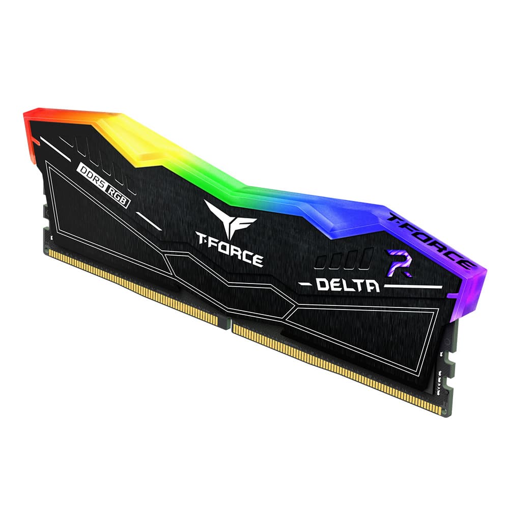 MEMORIE DDR TEAMGROUP T-FORCE DELTA RGB DDR5 Gaming 32GB frecventa 6000 Mhz (kit 2 x 16GB) CL28, radiator, retail, negru "FF3D532G6000HC28ADC01" — miniatură