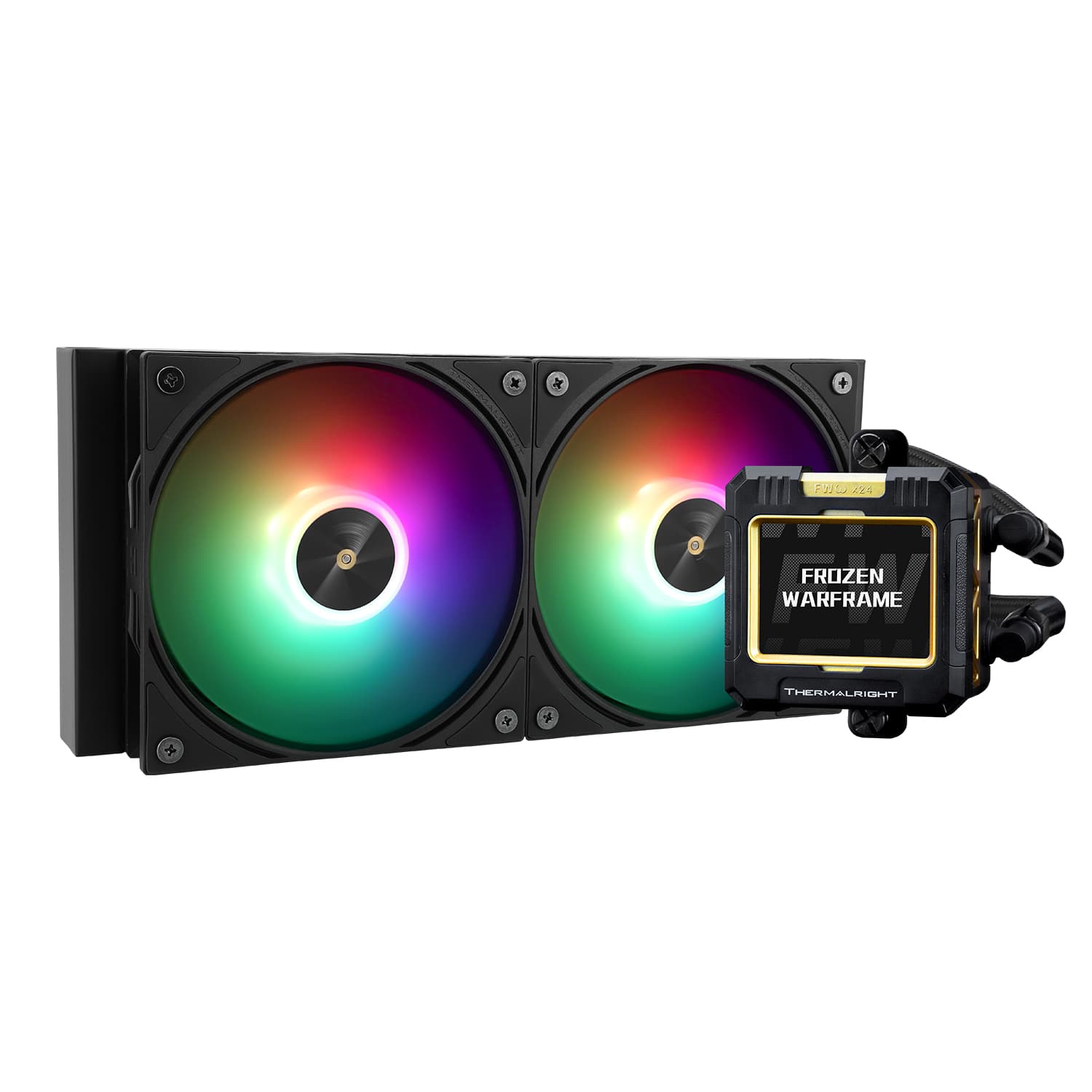 COOLER Thermalright "Frozen Warframe 240 Black Argb", skt. LGA1851, LGA 1700, AM4, AM5, racire cu lichid, 2 x 120mm, 2000 RPM, ARGB adresabil, negru "Frozen Warframe 240 Black Argb"