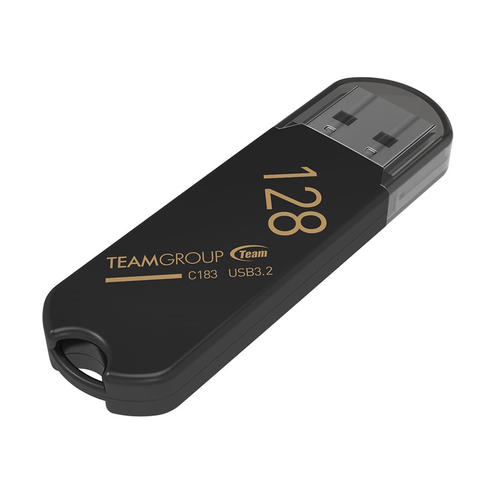 MEMORIE USB 3.2 TEAMGROUP C183, 128 GB, plastic, negru "TC1833128GB01" — miniatură