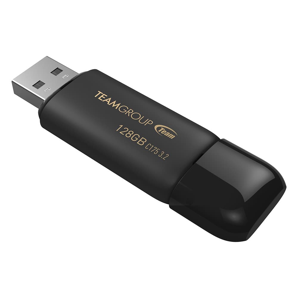 MEMORIE USB 3.2 TEAMGROUP C175, 128 GB, plastic, negru "TC1753128GB01"