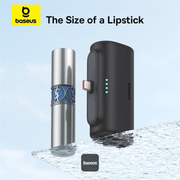 POWER BANK Baseus Compact, capacitate 5000mAh, 20W, conector integrat USB Type-C, negru, "P10068306113-00" - 6932172659509 — miniatură