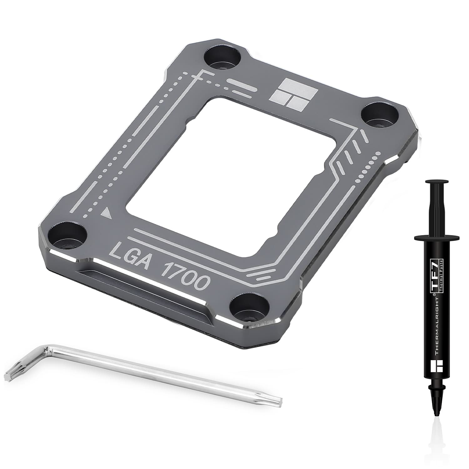 Contact frame Thermalright, compatibil LGA 1700 aliaj aluminiu, 54x70x6mm, gri, "LGA 17XX-BCF-GRAY" — miniatură