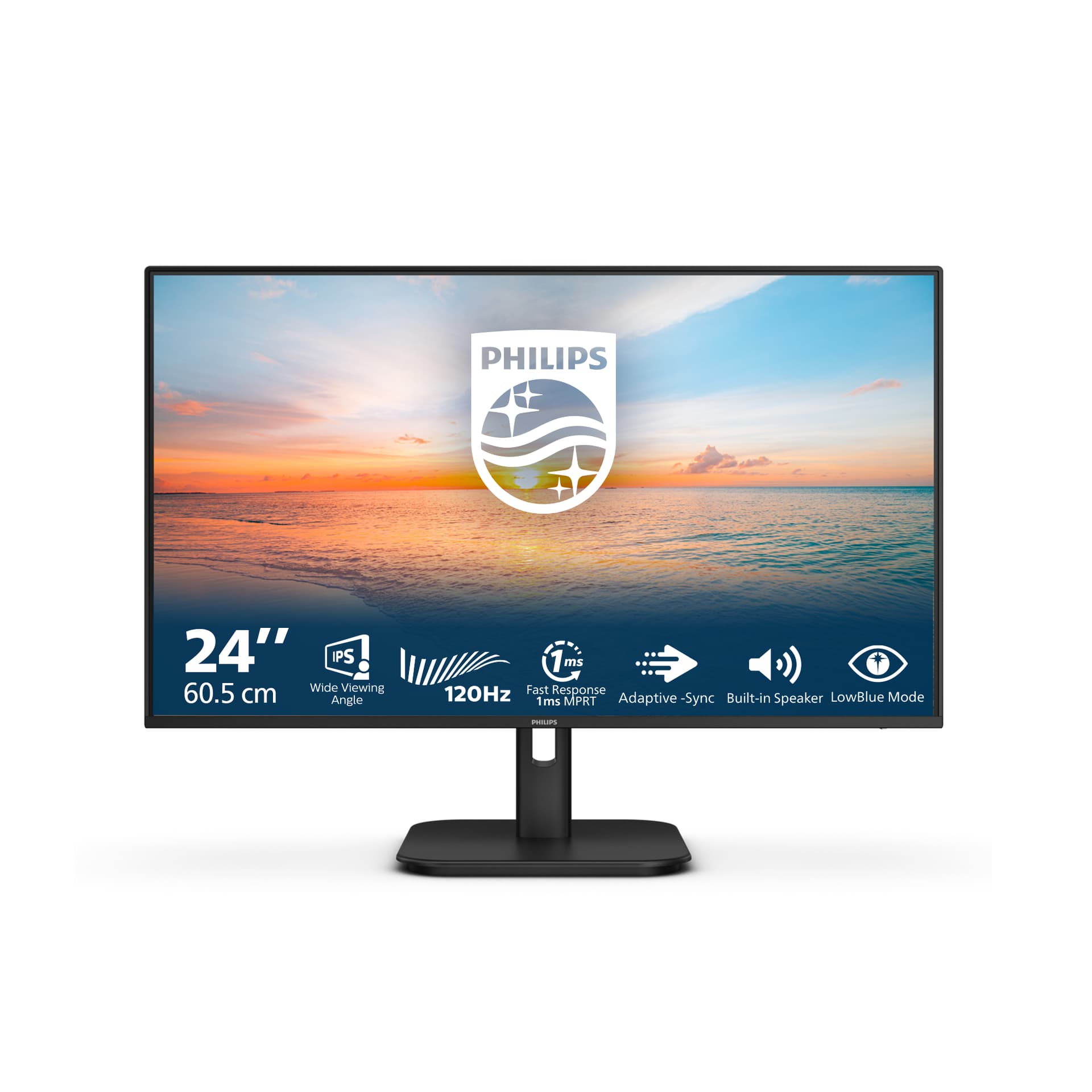 MONITOR PHILIPS 23.8 inch, home, office, IPS, Full HD (1920 x 1080), 120 Hz, Wide, 300 cd/mp, 4 ms, HDMI 1.4, VGA, DisplayPort 1.2 "24E1N1200A/00"