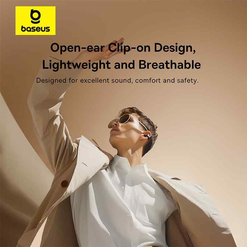 CASTI Baseus Bass 15 Clip Open-Ear TWS, pt smartphone, wireless, bluetooth 5.4, dual-mic pe casca, 7 ore durata baterie, negru "A00079500113-00" - 6932172674335 — miniatură