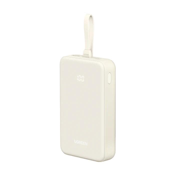 POWER BANK Ugreen, "PB505", 20W 20000mAh, 1 x USB Type-C output/input, 1 x USB, 1 x USB Type-C cablu integrat, bej, "35340" - 6941876233403