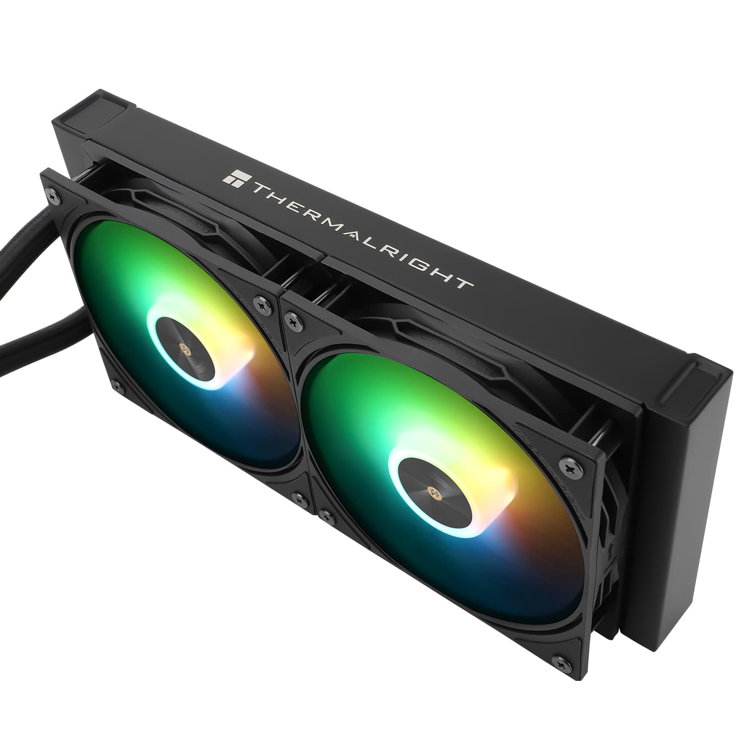 COOLER Thermalright "Frozen Warframe 240 Black Argb", skt. LGA1851, LGA 1700, AM4, AM5, racire cu lichid, 2 x 120mm, 2000 RPM, ARGB adresabil, negru "Frozen Warframe 240 Black Argb" — miniatură