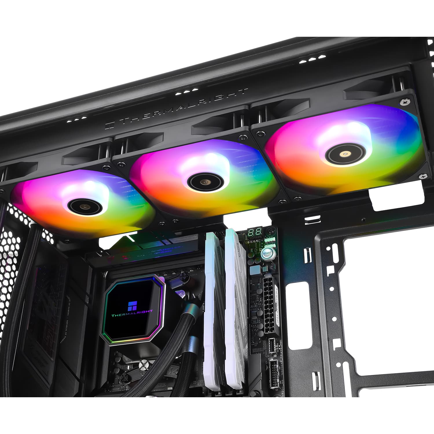 COOLER Thermalright "Frozen Prism 360 Argb", skt. Intel si AMD, racire cu lichid, 3 x 120mm, viteza rotatie pompa 3300 RPM, 1850 RPM, ARGB, negru "Frozen Prism 360 Black Argb" — miniatură