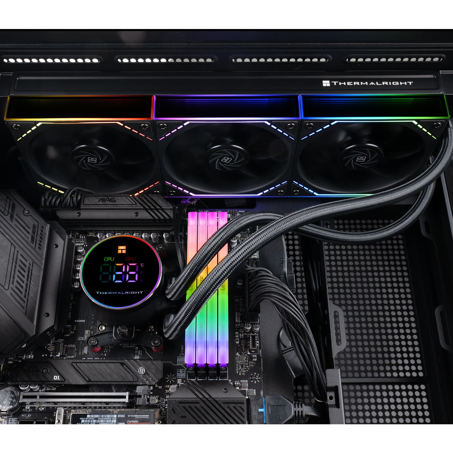 COOLER Thermalright "Frozen Magic 360 Digital Argb", skt. Intel si AMD, racire cu lichid, 3 x 120mm TL-M12Q, 2000 RPM, ARGB adresabil, negru "Frozen Magic 360 Digital Argb Black V2" — miniatură