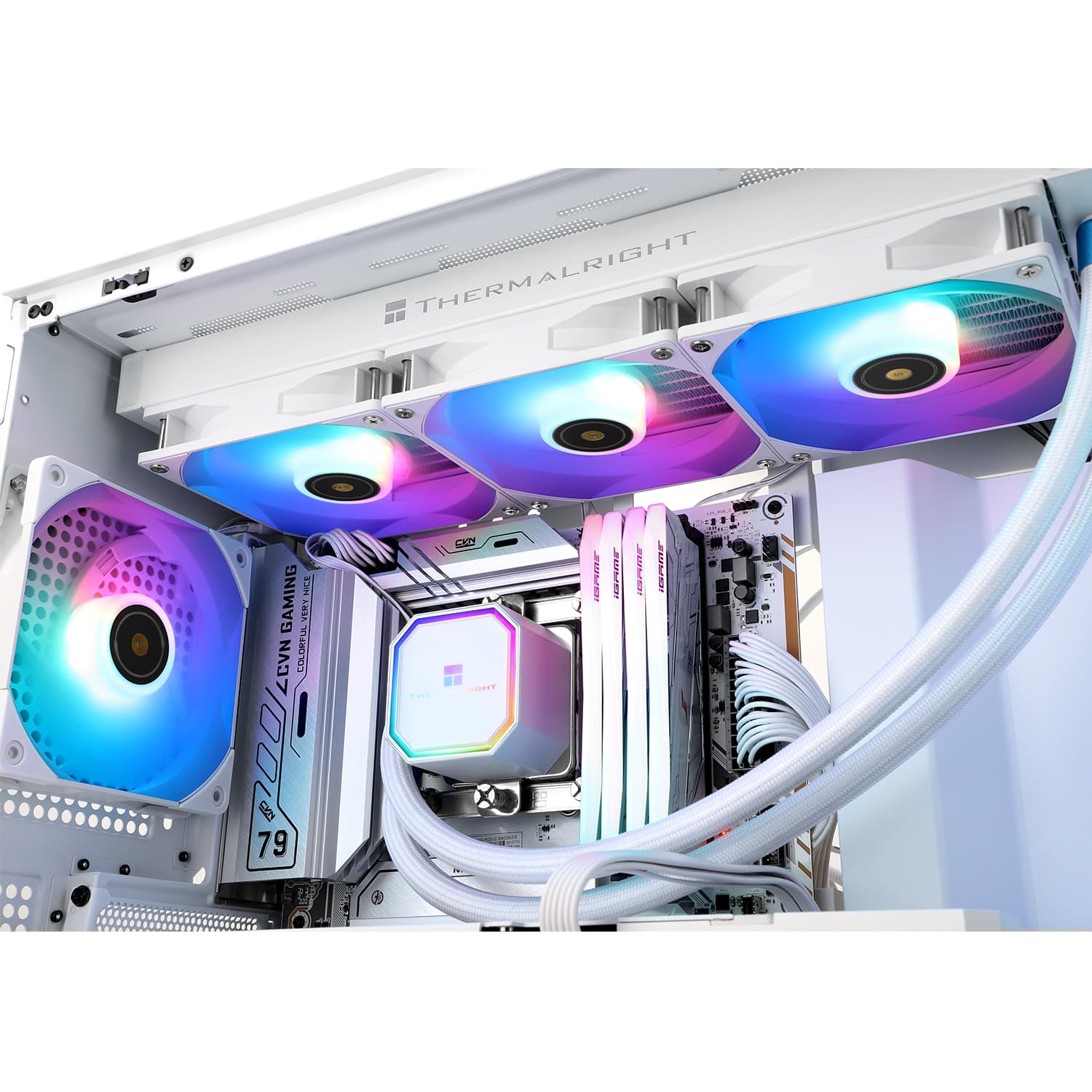 COOLER Thermalright "Frozen Prism 360 Argb", skt. Intel si AMD, racire cu lichid, 3 x 120mm, viteza rotatie pompa 3300 RPM, 1850 RPM, ARGB, alb "Frozen Prism 360 White Argb" — miniatură
