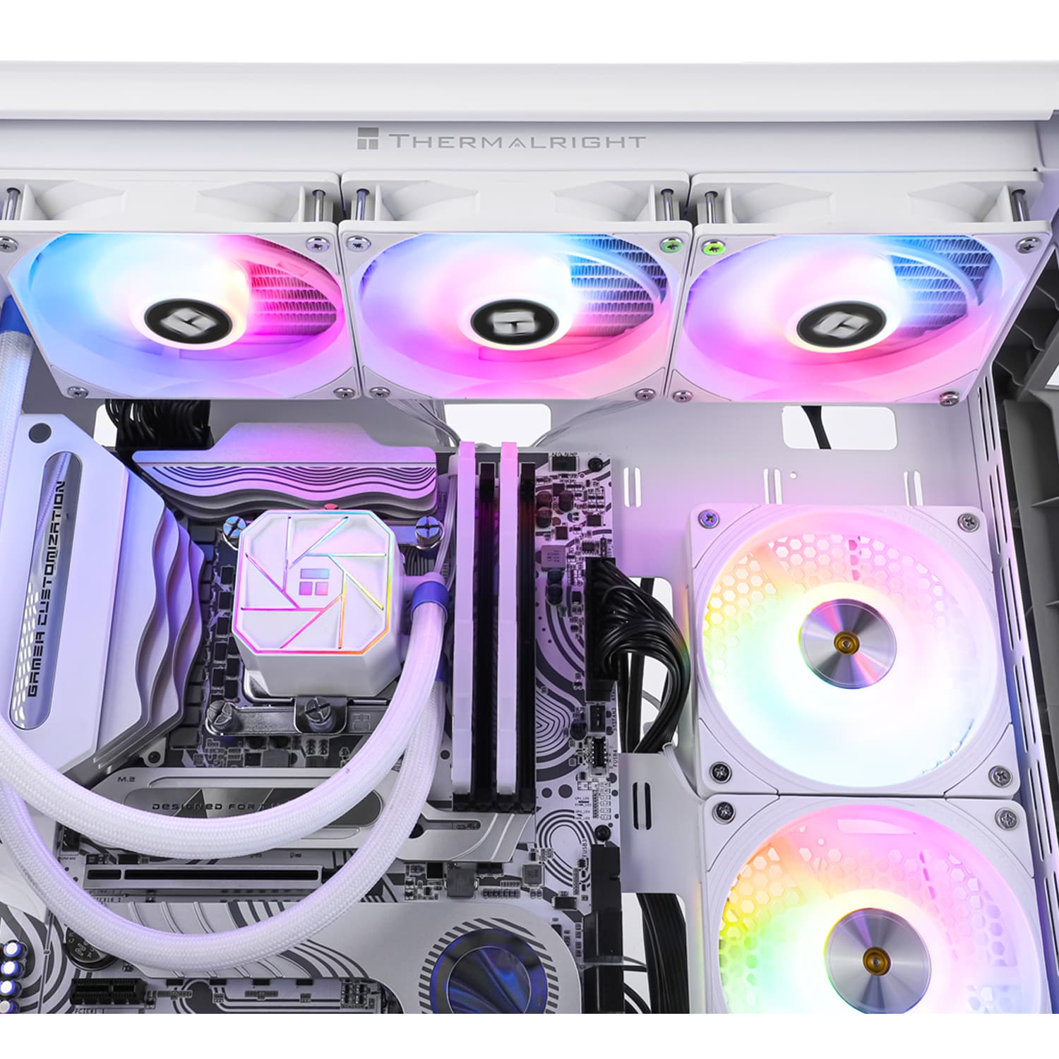 COOLER Thermalright "Aqua Elite 360 White Argb V3", skt. LGA1851, LGA 1700, AM4, AM5, racire cu lichid, 3 x 120mm, 1500 RPM, ARGB adresabil, alb "Aqua Elite 360 White Argb V3" — miniatură