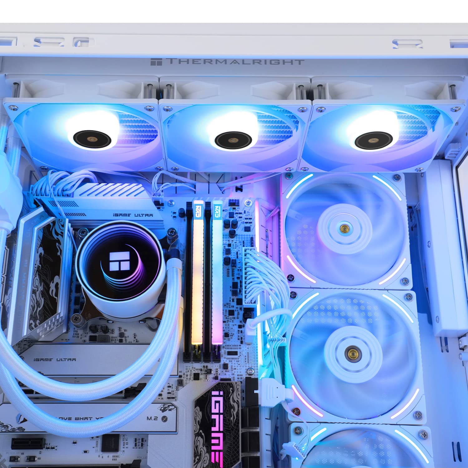 COOLER Thermalright "Frozen Notte 360 Argb V2", skt. Intel si AMD, racire cu lichid, 3 x 120mm, viteza rotatie pompa 5300 RPM, 2000 RPM, ARGB, alb "Frozen Notte 360 White Argb V2" — miniatură