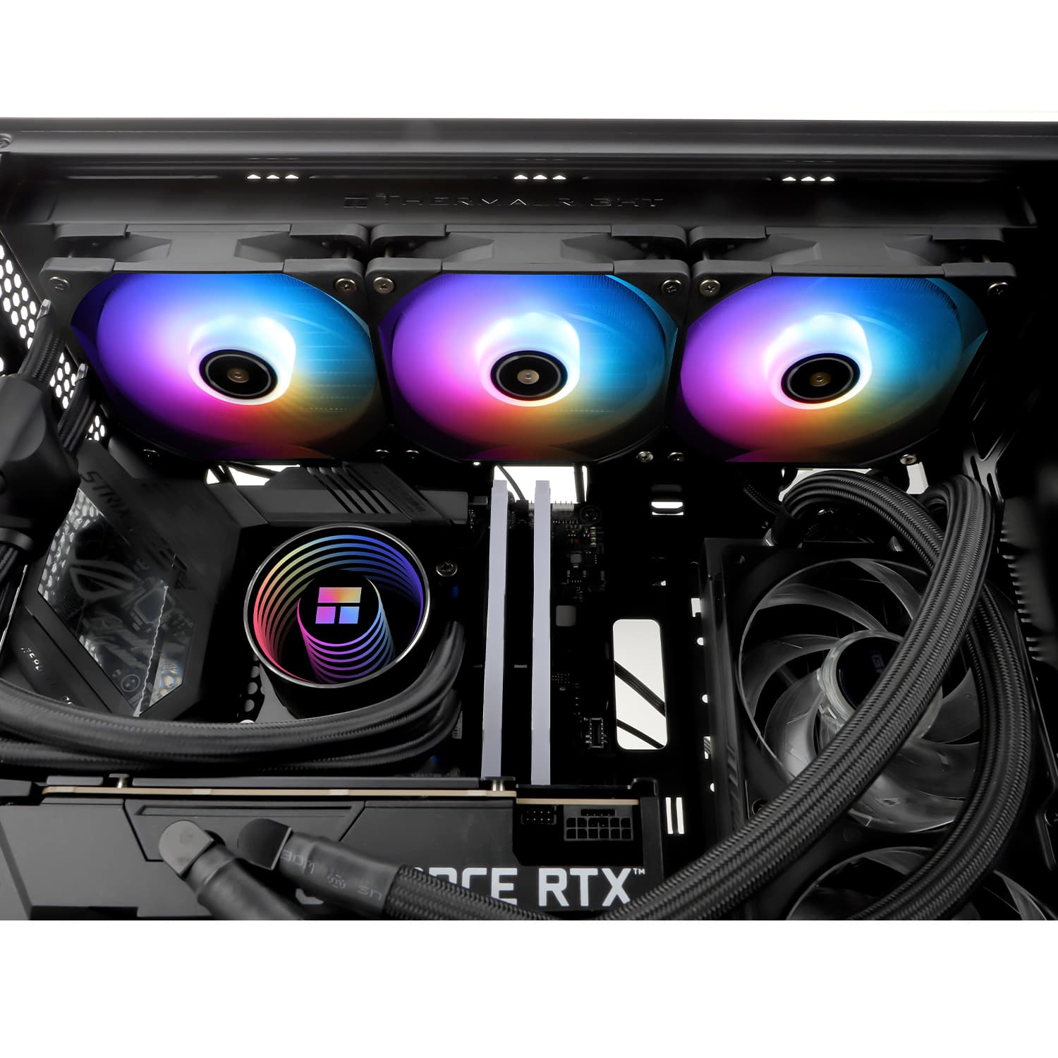 COOLER Thermalright "Frozen Notte 360 Argb V2", skt. Intel si AMD, racire cu lichid, 3 x 120mm, viteza rotatie pompa 5300 RPM, 2000 RPM, ARGB, negru "Frozen Notte 360 Black Argb V2" — miniatură