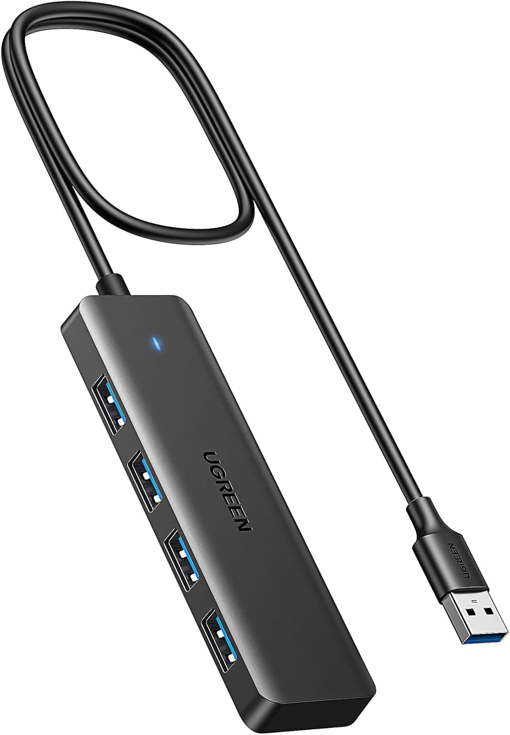 HUB extern Ugreen, "CM219" porturi USB: USB 3.0 x 4, conectare prin USB 3.0, aluminiu, lungime 60 cm, gri, "25946" - 6941876229468