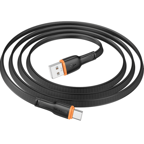 CABLU alimentare si date Borofone "BX118", Charging Data Cable pt. smartphone, USB la USB Type-C, 3A, 1m, negru "6941991120947" — miniatură