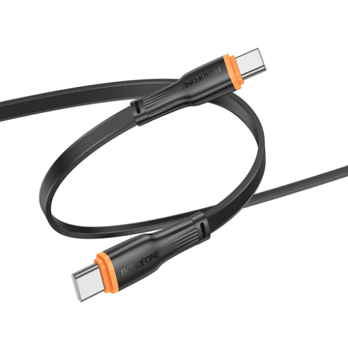 CABLU alimentare si date Borofone "BX118", Charging Data Cable pt. smartphone, USB Type-C la USB Type-C, 60W 3A, 1m, negru "6941991120961"