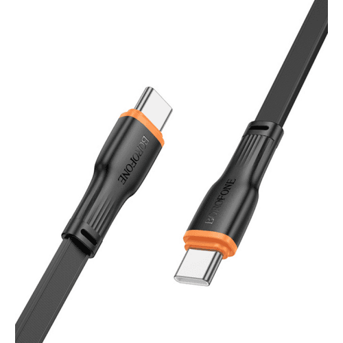 CABLU alimentare si date Borofone "BX118", Charging Data Cable pt. smartphone, USB Type-C la USB Type-C, 60W 3A, 1m, negru "6941991120961" — miniatură