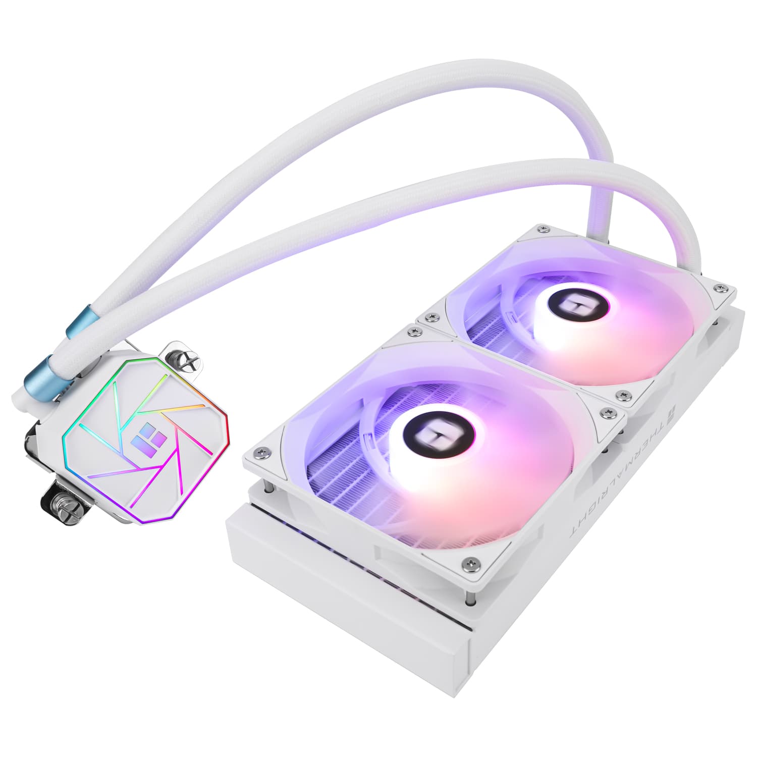 COOLER Thermalright "Aqua Elite 240 White Argb V3", skt. LGA1851, LGA 1700, AM4, AM5, racire cu lichid, 2 x 120mm, 1500 RPM, ARGB adresabil, alb "Aqua Elite 240 White Argb V3" — miniatură
