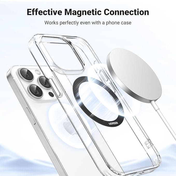 PLACUTE METALICE Ugreen, "LP428", pentru prindere magnetica a smartphone-urilor, pachetul contine 2 buc rotunde, negru "25766" - 6941876227662 — miniatură