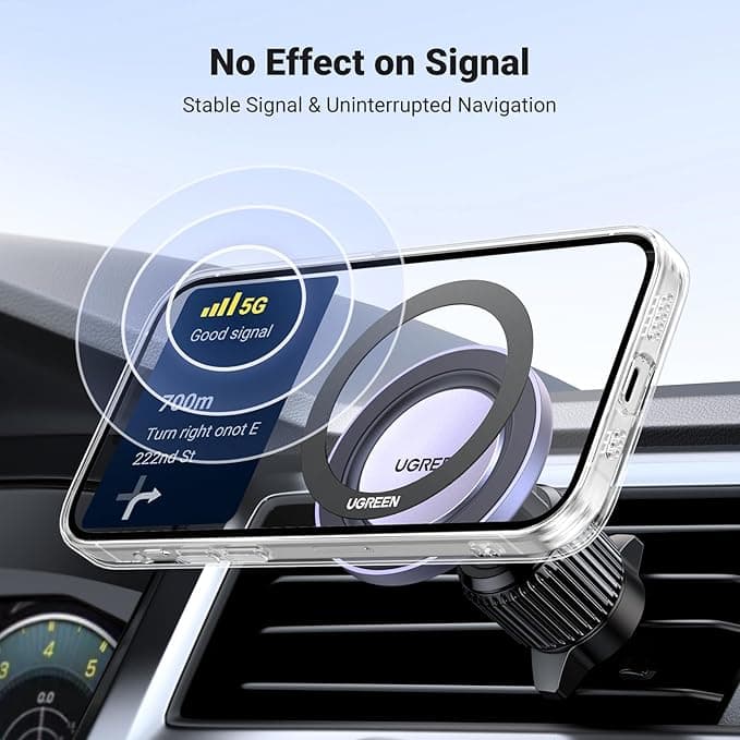 PLACUTE METALICE Ugreen, "LP428", pentru prindere magnetica a smartphone-urilor, pachetul contine 2 buc rotunde, negru "25766" - 6941876227662 — miniatură