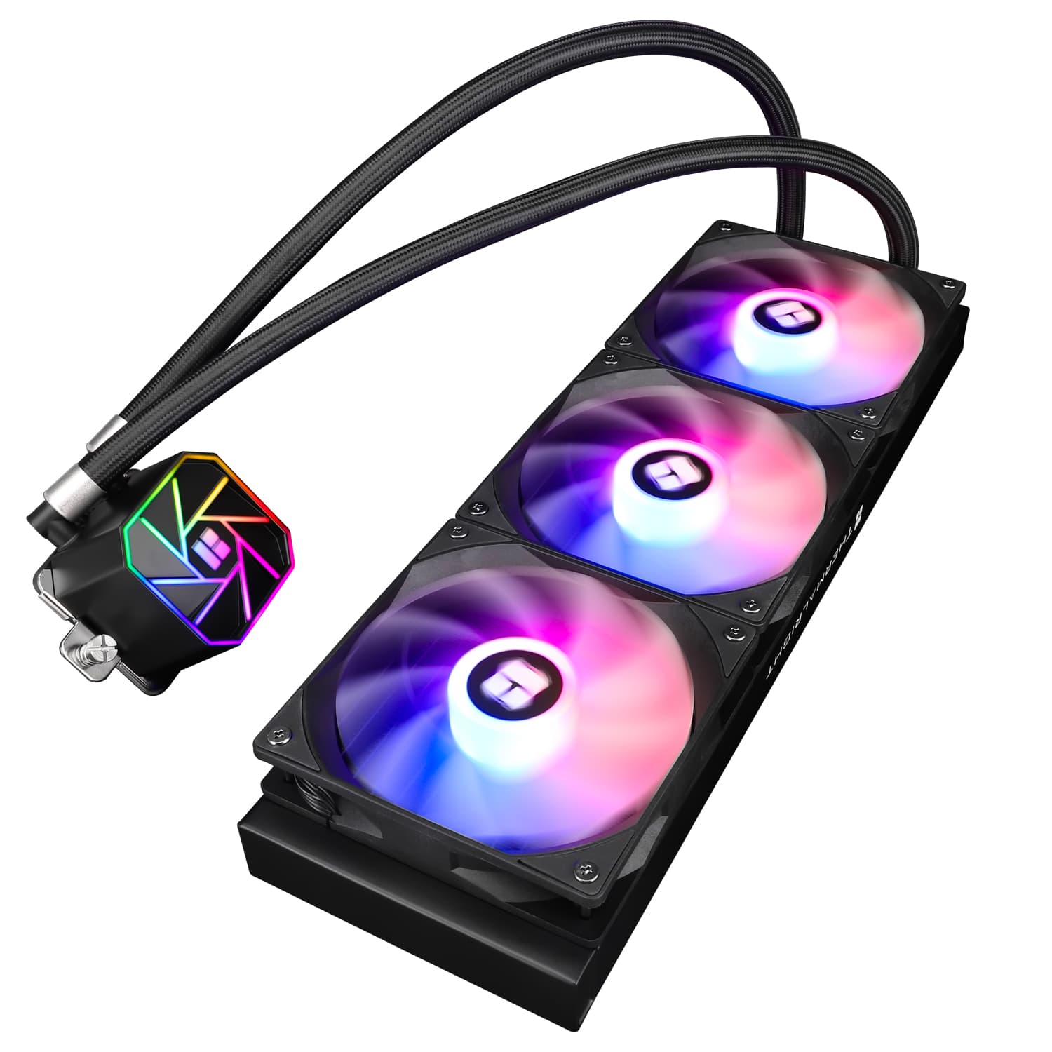 COOLER Thermalright "Aqua Elite 360 Black Argb V3", skt. LGA1851, LGA 1700, AM4, AM5, racire cu lichid, 3 x 120mm, 1500 RPM, ARGB adresabil, negru "Aqua Elite 360 Black Argb V3" — miniatură